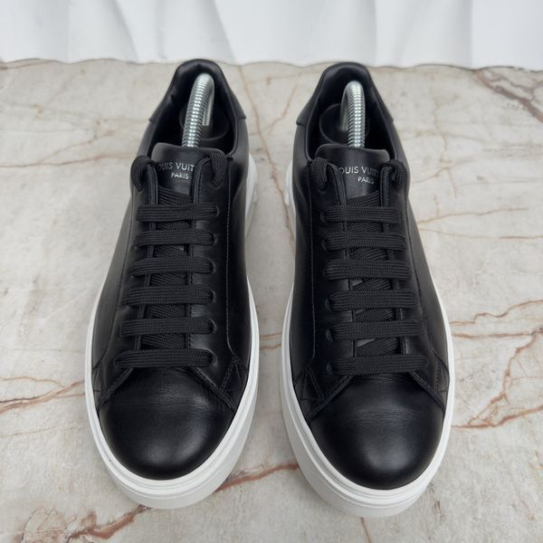 Louis Vuitton Time Out Sneakers Black Leather 3662 фото