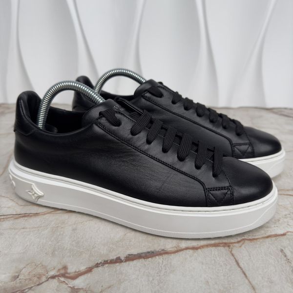 Louis Vuitton Time Out Sneakers Black Leather 3662 фото