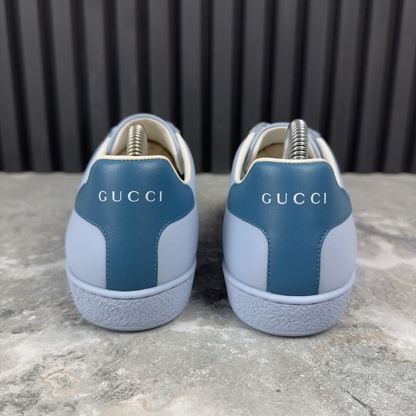 Ace Interlocking GG Sneakers Blue Leather