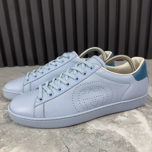 Ace Interlocking GG Sneakers Blue Leather