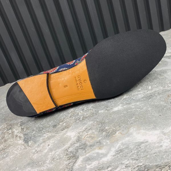 Horsebit Paisley Canvas loafer dark blue