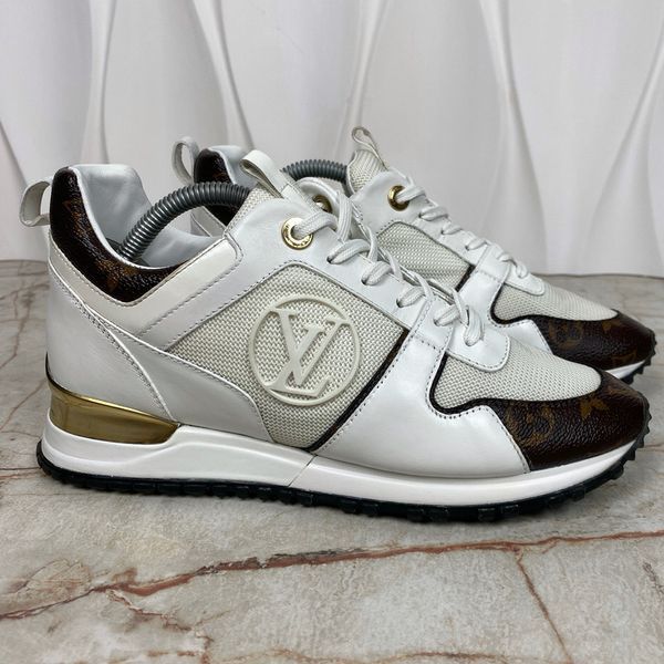 Run Away Sneakers White Mesh Monogram Leather