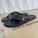 Thong Sandals Logo Blue Leather