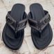 Thong Sandals Logo Blue Leather