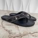 Thong Sandals Logo Blue Leather