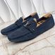 Monte Carlo Moccasins Perforated Blue Suede