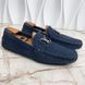 Monte Carlo Moccasins Perforated Blue Suede