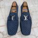 Monte Carlo Moccasins Perforated Blue Suede
