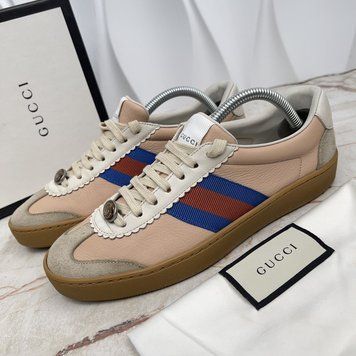 G74 Web GG Sneakers Bees Pink Leather