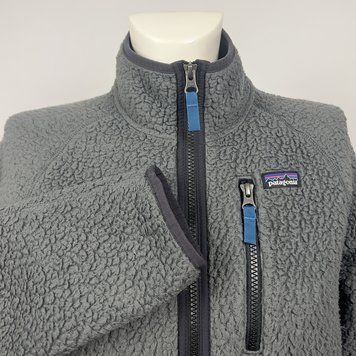 Retro Pile Gray Full Zip Fleece Jacket
