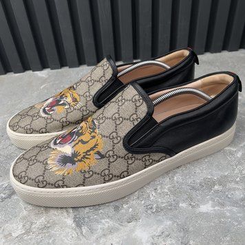 Dublin Tiger Slip-On Sneakers Beige GG Supreme