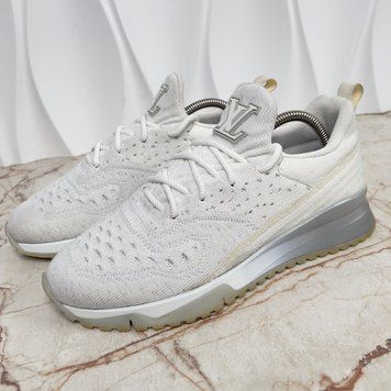 V.N.R. Logo Sneakers White Knit Fabric
