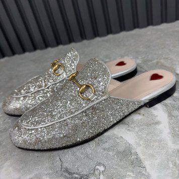Princetown Mule Sparkle Silver