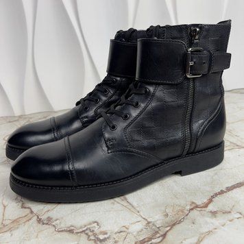 Ankle Boots Strap Black Damier Infini Leather