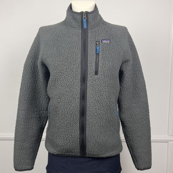 Retro Pile Gray Full Zip Fleece Jacket
