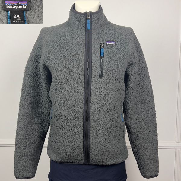 Retro Pile Gray Full Zip Fleece Jacket
