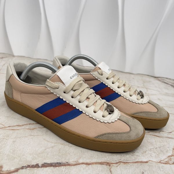 G74 Web GG Sneakers Bees Pink Leather