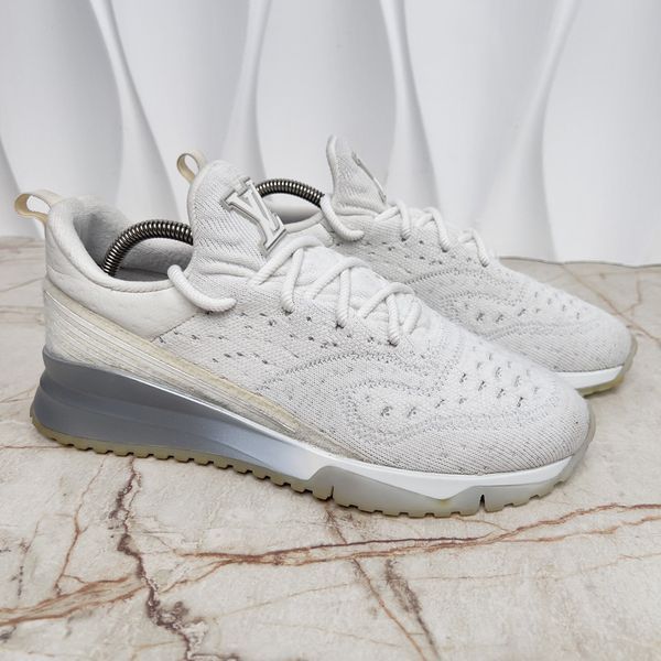 V.N.R. Logo Sneakers White Knit Fabric