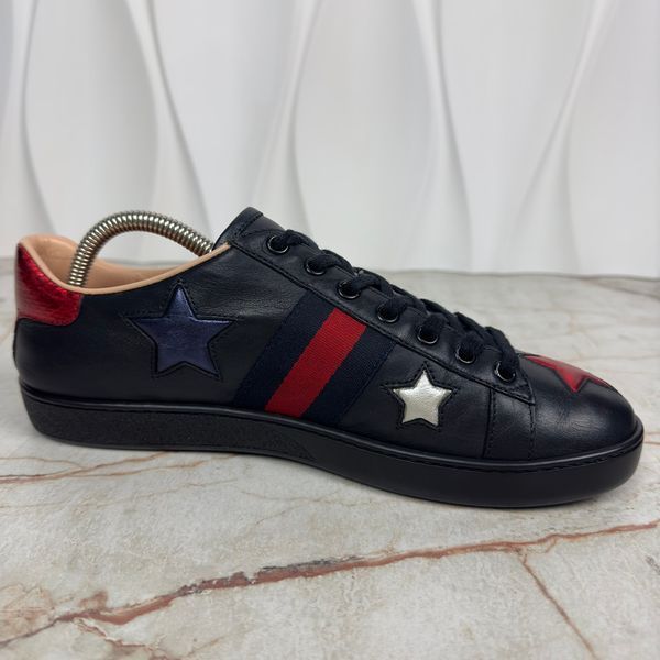 Ace Stars Web Sneakers Black Leather