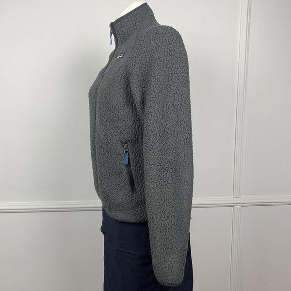 Retro Pile Gray Full Zip Fleece Jacket