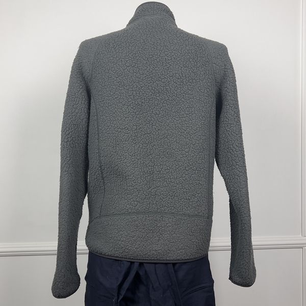 Retro Pile Gray Full Zip Fleece Jacket