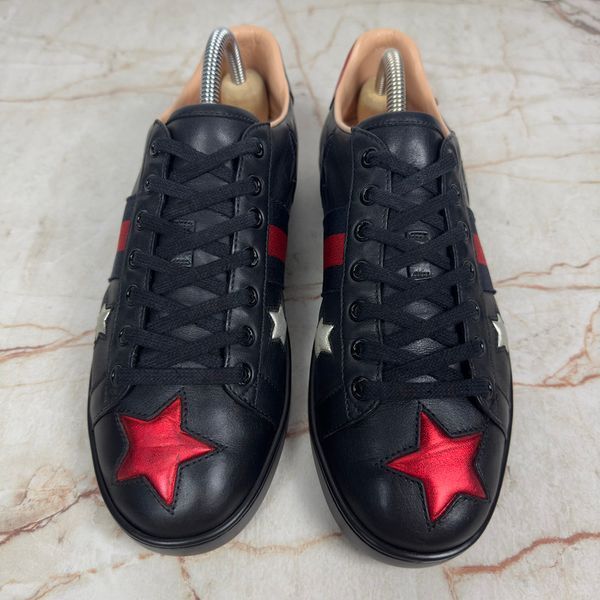 Ace Stars Web Sneakers Black Leather