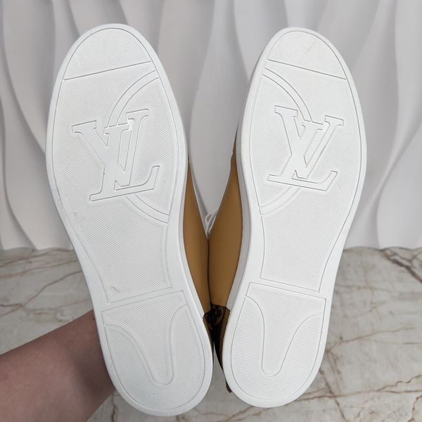 Line Up LV Monogram кросівки світло-коричневі шкіряні 3464 фото