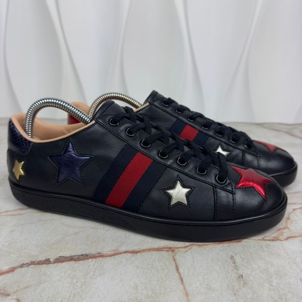 Ace Stars Web Sneakers Black Leather