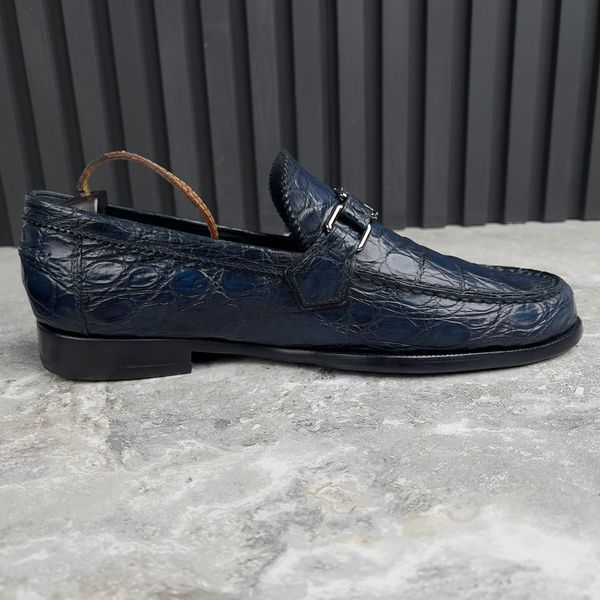 Major LV Loafers Blue Crocodile Leather