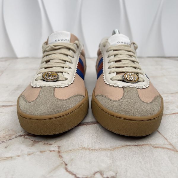 G74 Web GG Sneakers Bees Pink Leather