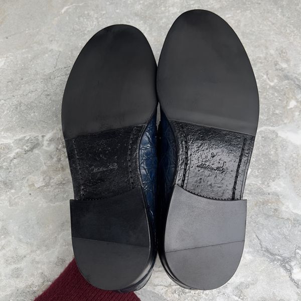 Major LV Loafers Blue Crocodile Leather