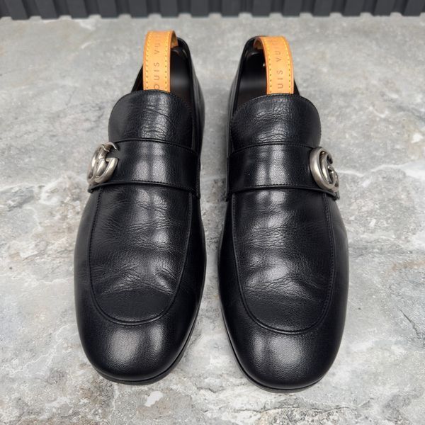 GUCCI Donnie Loafers Black Leather 3674 фото
