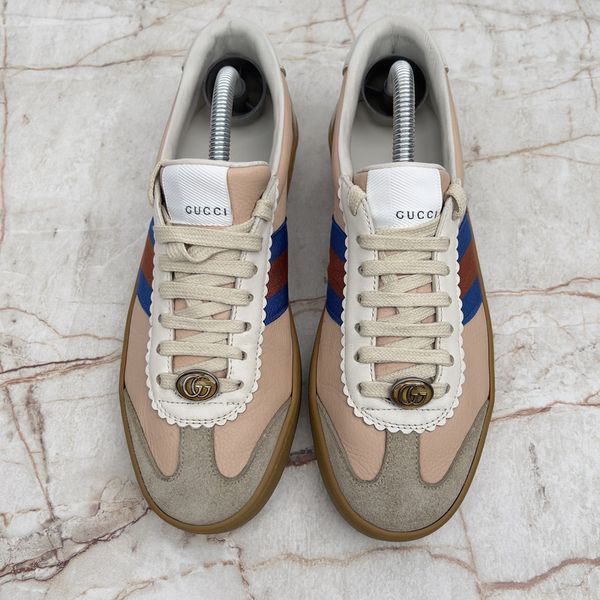 G74 Web GG Sneakers Bees Pink Leather