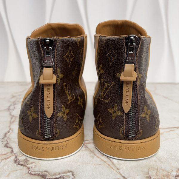 Line Up LV Monogram кросівки світло-коричневі шкіряні 3464 фото