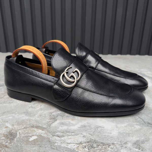 GUCCI Donnie Loafers Black Leather 3674 фото