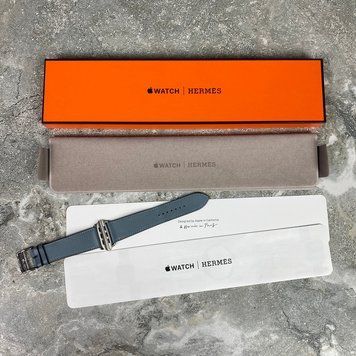 Apple ремінець для годинника синій шкіряний 42 44 45 mm 06 фото