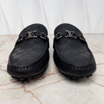 Hockenheim Damier Infini Moccasin Black Leather