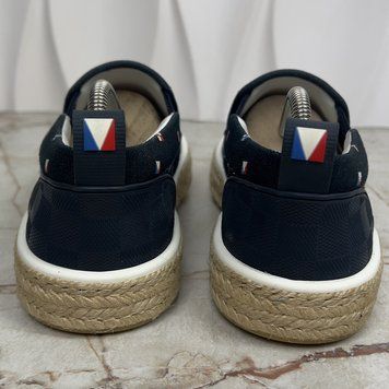 America's Сup Espadrille Damier Slip On Blue Cotton