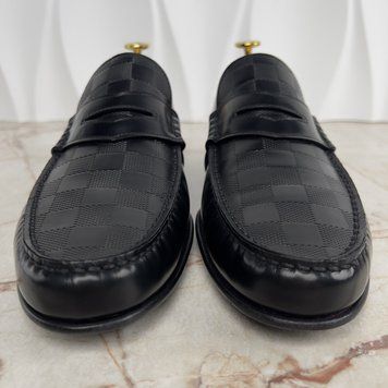 Outline Penny Loafers Damier Infini Black Leather