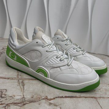 Basket Sneakers Monogram White Demetra Leather Canvas
