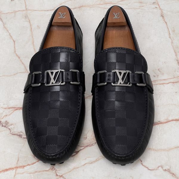 Hockenheim Damier Infini Moccasin Black Leather