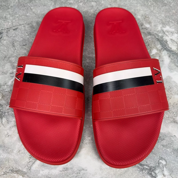 Waterfront Sandals Slides Damier Red Rubber