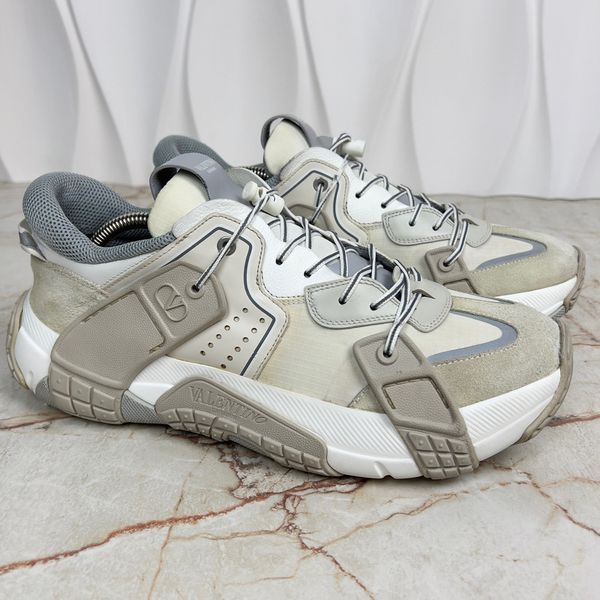 Wod Panelled Sneakers Off White Leather
