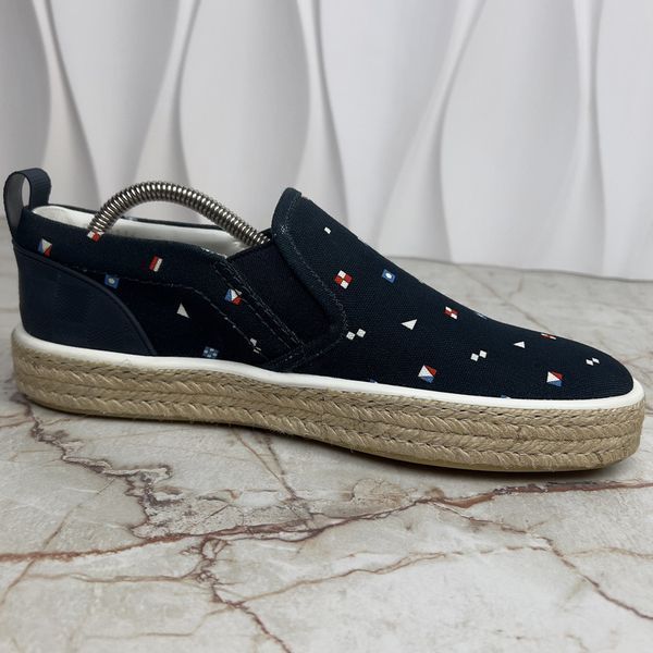 America's Сup Espadrille Damier Slip On Blue Cotton