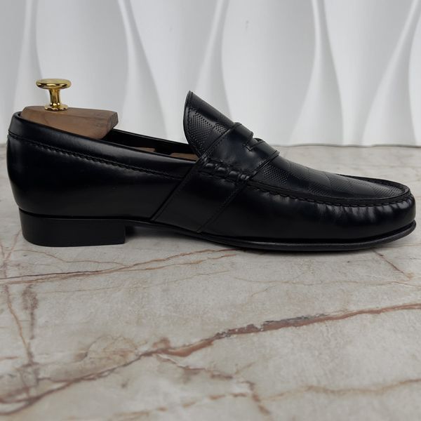Outline Penny Loafers Damier Infini Black Leather