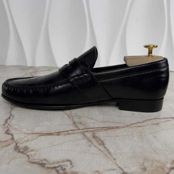 Outline Penny Loafers Damier Infini Black Leather