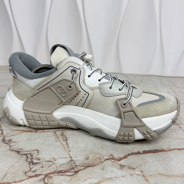 Wod Panelled Sneakers Off White Leather