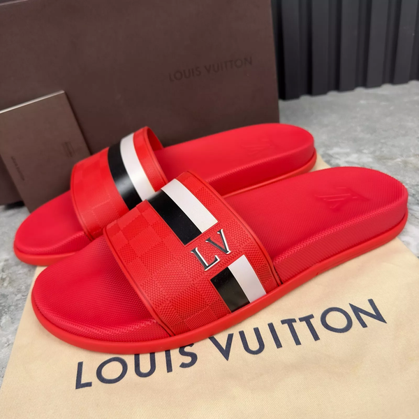 Waterfront Sandals Slides Damier Red Rubber
