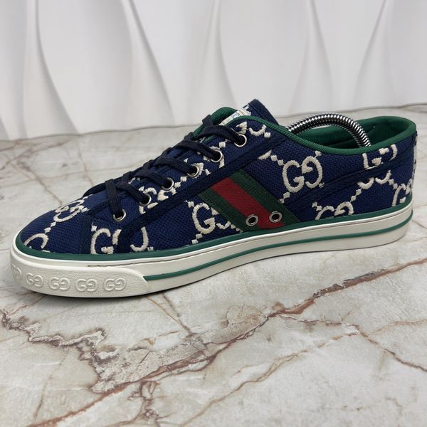 Tennis 1977 Web Maxi GG Monogram Sneaker Ink Blue Fabric