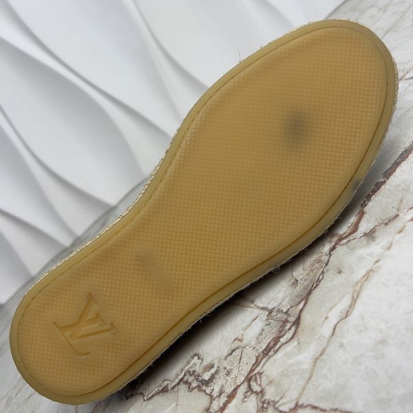 America's Сup Espadrille Damier Slip On Blue Cotton